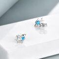 wholesale TOUPOP Sterling Silver Cute Stud Earrings Created Opal Sea Turtle/dolphin/dragon/dinosaurs/ladybug/shark/narwhals Animals Earrings For Women Birthday Gifts -0-3