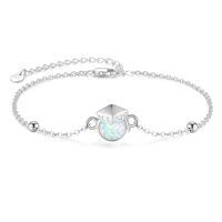 wholesale 925 Sterling Silver Opal Graduation Cap Charm Bracelet-bracelet 02