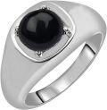 wholesale 925 Sterling Silver 8mm Austrian Crystal Men s Birthstone Ring for Dad ( )-0-1