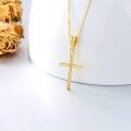 wholesale 14K White Gold Polished Cross Pendant Chain Necklace for Women Girls 20 + Extender-0-42