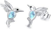 wholesale 925 Sterling Silver Shark Opal Studs for Women Animal Ear Piercing  Ideas-Hummingbird studs1