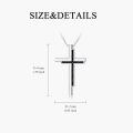 wholesale 925 Sterling Silver Black Stone Cross Pendant Necklace for Women s-0-2