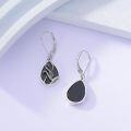 wholesale 925 Sterling Silver Black Onyx Teardrop Octopus Claw Leverback Drop Earrings-0-3
