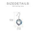 TOUPOP Sterling Silver Blue Crystal Tree Of Life Panda Dangle Earrings-0-3