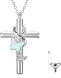 wholesale Sterling Silver Urn Cross Necklace for Ashes Cremation Jewelry with Funnel Kit-0-18