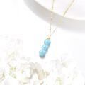 wholesale 14K Gold Turquoise Stone Round Beads 14K Gold  Chain Pendant Necklaces for Women Gifts-0-20
