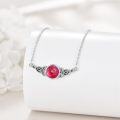 wholesale 925 Sterling Silver Ruby and Mustard Seed Celtic Knot Pendant Necklace for Women-0-4