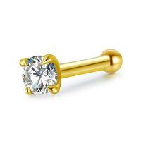 wholesale 14k Gold Lab Diamond Stud Earring With Silver Post-yellow gold