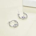 wholesale 925 Sterling Silver French Bulldog Hoop Earrings Wholesale Sleepy Dog Charm Jewelry-0-2