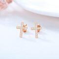 wholesale 14K Gold Moissanite Cross Earrings for Women, Nickel-Free Hypoallergenic, 11mm x 7mm, 0.9g-0-4