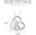 wholesale 925 Sterling Silver Heart-Shaped Sister Necklace with Crystal Fashion s for Women-0-5