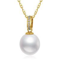 TOUPOP 14K Gold Freshwater Pearl Necklace with Bow/Heart/Dolphin Pendant-undefined