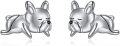 wholesale 925 Sterling Silver French Bulldog Stud Earrings - Adorable Dog  for Her-0-0