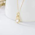 wholesale 14K Gold White Diamond Infinity Love Knot Pendant Necklace for Women and Couples-0-4