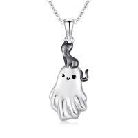 wholesale 925 Sterling Silver Halloween Ghost Cat Skeleton Charm Pendant Necklace-Cat