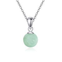 wholesale 925 Sterling Silver Purple Amethyst Round Bead Pendant Necklace-Jade