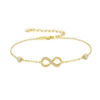 TOUPOP 14K Gold Moissanite Infinity Ankle Bracelet for Women-undefined