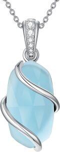 wholesale Sterling Silver Gemstone Dainty Pendant Necklace for Women Mom Gift-0-129