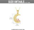 wholesale 14K Gold Heart and Crescent Moon Pendant Necklace with Chain - Unique  for Women-0-4