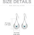 wholesale 925 Sterling Silver Turquoise Bohemian Lotus Drop Earrings for Women-0-1