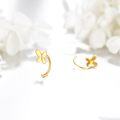 wholesale 14K Gold Butterfly Small Hoop Studs Minimalist Ear Cuff Set Gift for Her-0-2