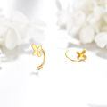 wholesale 14K Gold Butterfly Small Hoop Studs Minimalist Ear Cuff Set Gift for Her-0-2