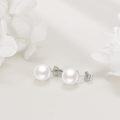 wholesale 925 Sterling Silver 8mm White Freshwater Cultured Pearl Stud Earrings  for Women-0-3