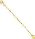 wholesale 14k Gold Heart Charm Chain Extender 3 Inch Adjustable Lobster Clasp Extension for Bracelet Anklet-0-0