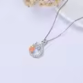 TOUPOP Sterling Silver Floral Pendant Necklace, February Birth Flower Jewelry Gift-0-3