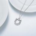 wholesale 925 Sterling Silver & Turquoise Stone with Diamonds Vintage Boho Horse Shoe Pendant Necklace for Women-0-4