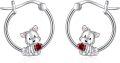 wholesale 925 Sterling Silver Westie Puppy Heart Studs Earrings for Women Girls-0-0