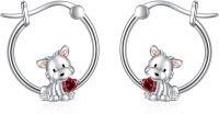 wholesale 925 Sterling Silver Westie Puppy Heart Studs Earrings for Women Girls-Dog