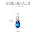 TOUPOP Sterling Silver Blue Crystal Teardrop Infinity Pendant Necklace-0-4