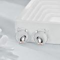 wholesale 925 Sterling Silver Penguin Hoop Earrings Platinum Rose Gold Plated Cute Animal Jewelry-0-1