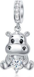 wholesale 925 Sterling Silver Birthstone Hippo Charm for Bracelets Jewelry-0-0