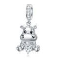 wholesale 925 Sterling Silver Birthstone Hippo Charm for Bracelets Jewelry-0-0