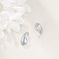 wholesale 925 Sterling Silver Hollow Teardrop Hoop Earrings for Women - Waterdrop -0-3