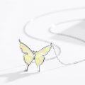 wholesale 925 Sterling Silver White Opal Butterfly Pendant Necklace Minimalist Charm s for Her-0-1