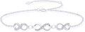 wholesale 10K Gold Infinity Link Chain Anklet with Cubic Zirconia Stones for Women (Length: Adjustable)-0-0