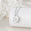 wholesale 925 Sterling Silver Natural Stone Heart Urn Pendant with Dove and Flowers for Women's Memory Keepsake Jewelry-0-3