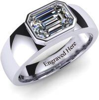 wholesale Sterling Silver Moissanite 1 3ct D VVS1 Men s Ring Customizable-04-Moissanite Ring
