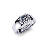 wholesale 925 Sterling Silver Men's Rings Wholesale With Engraving And Diamond Detail-04-Moissanite Ring