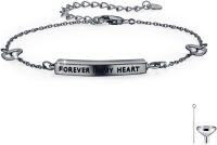 wholesale 925 Sterling Silver Forever in My Heart Urn Bracelet with Funnel and Spoon - Memorial Jewelry for Women-D-Black Gold