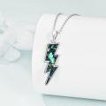 wholesale Sterling Silver White Opal Lightning Bolt Necklace Reversible Boomerang Pendant Dainty Minimalist Jewelry Gift for Women Girls-0-3