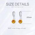 wholesale 925 Sterling Silver Amber Floral Drop Earrings for Women Gifts-0-2