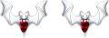 wholesale 925 Sterling Silver Red Crystal Bat Stud Earrings for Women Girls Gothic Halloween s-0-0