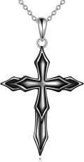 wholesale 925 Sterling Silver Origami Cross Pendant Necklace Jewelry for Women and Men-0-0