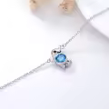TOUPOP Sterling Silver & Stone Elephant Ankle Bracelet-0-3