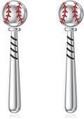 wholesale 925 Sterling Silver Baseball Stud Earrings Sports Gift for Women-0-0