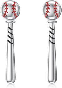 wholesale 925 Sterling Silver Baseball Stud Earrings Sports Gift for Women-Baseball